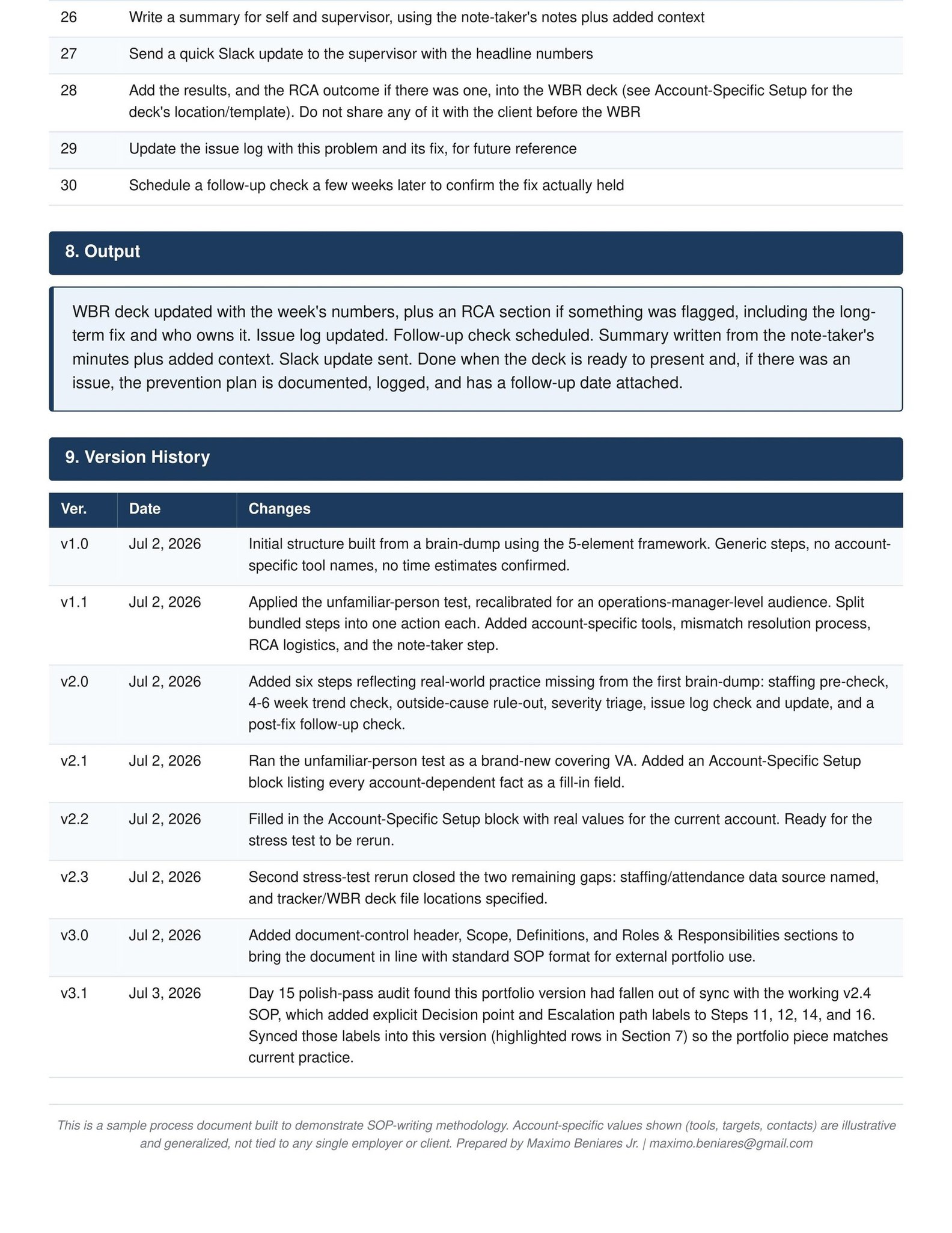 Weekly KPI Review Process SOP - page 4