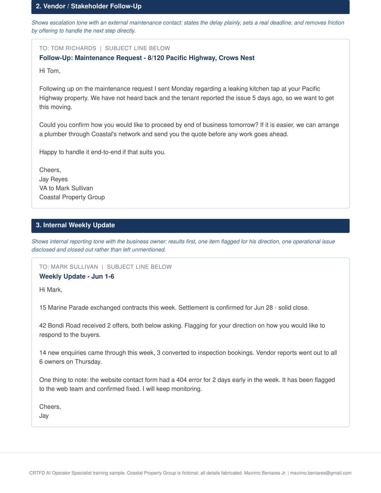 Professional Email Set - page 2