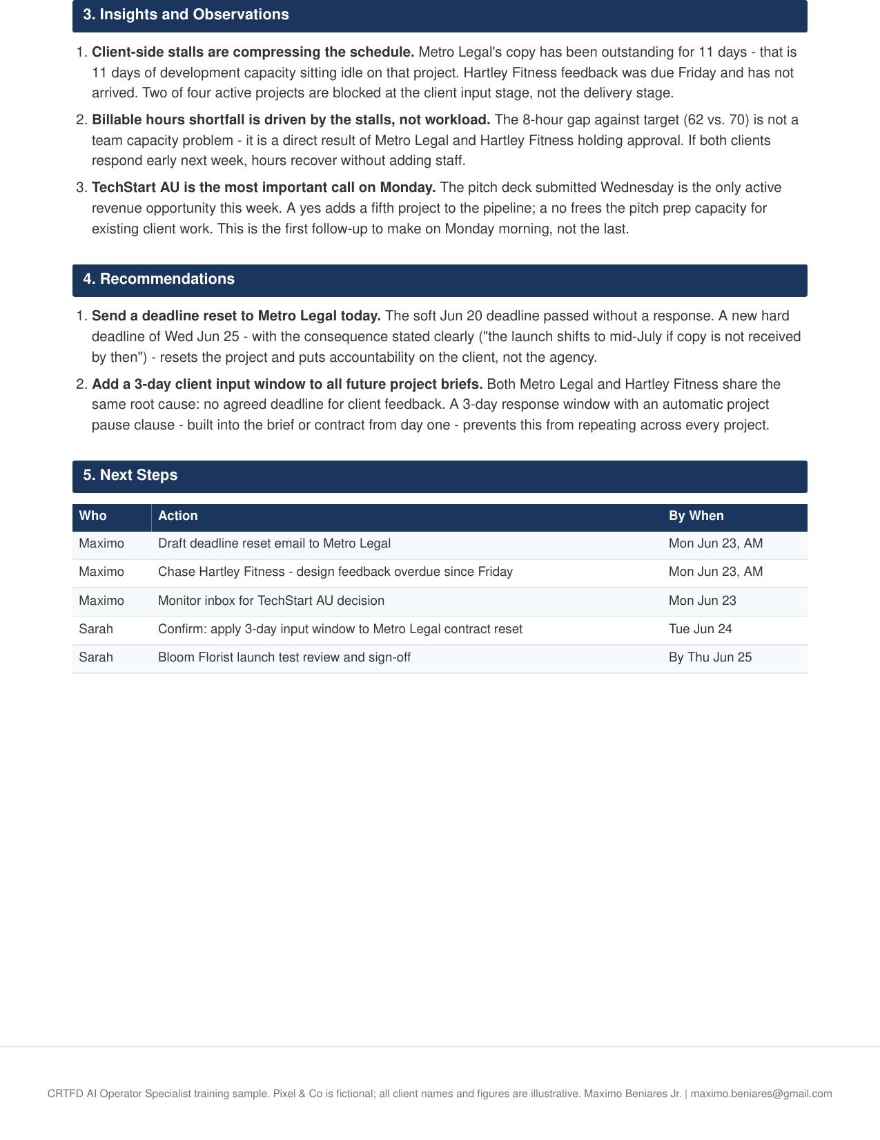 Weekly Agency Report - page 2